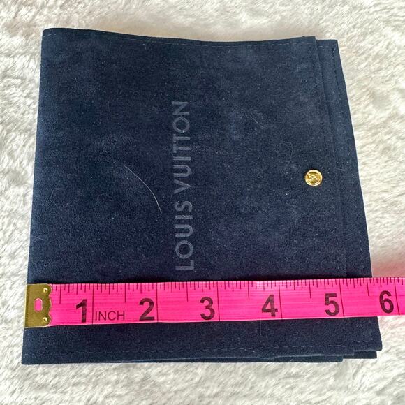 Louis Vuitton Navy Blue Suede Leather Jewelry Storage Pouches ONE POUCH NEW - Picture 7 of 7